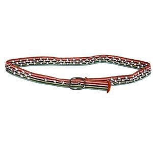Striped‎ Canvas Belt with Grommets Colorful Casual Funky